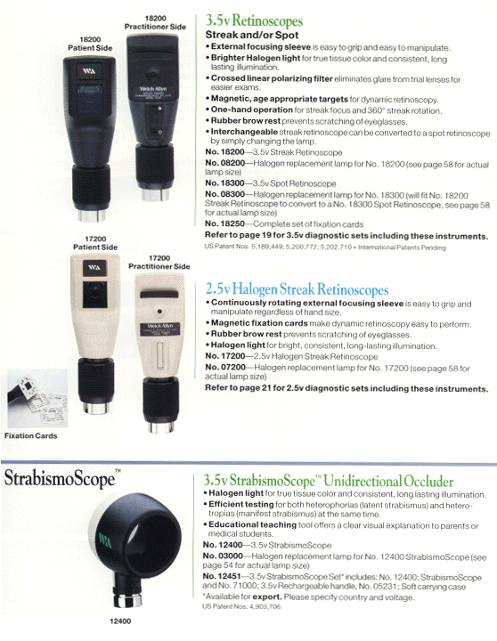 Welch Allyn Retinoscopes