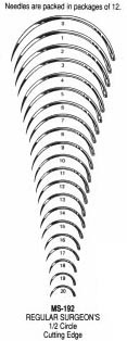 MS192-1 Miltex Reg Surg Ndls 1/2 Cir #1