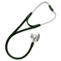 5079-328S Welch Allyn Harvey DLX Double Head Stethoscope Forest Green w/Free Ped Kit